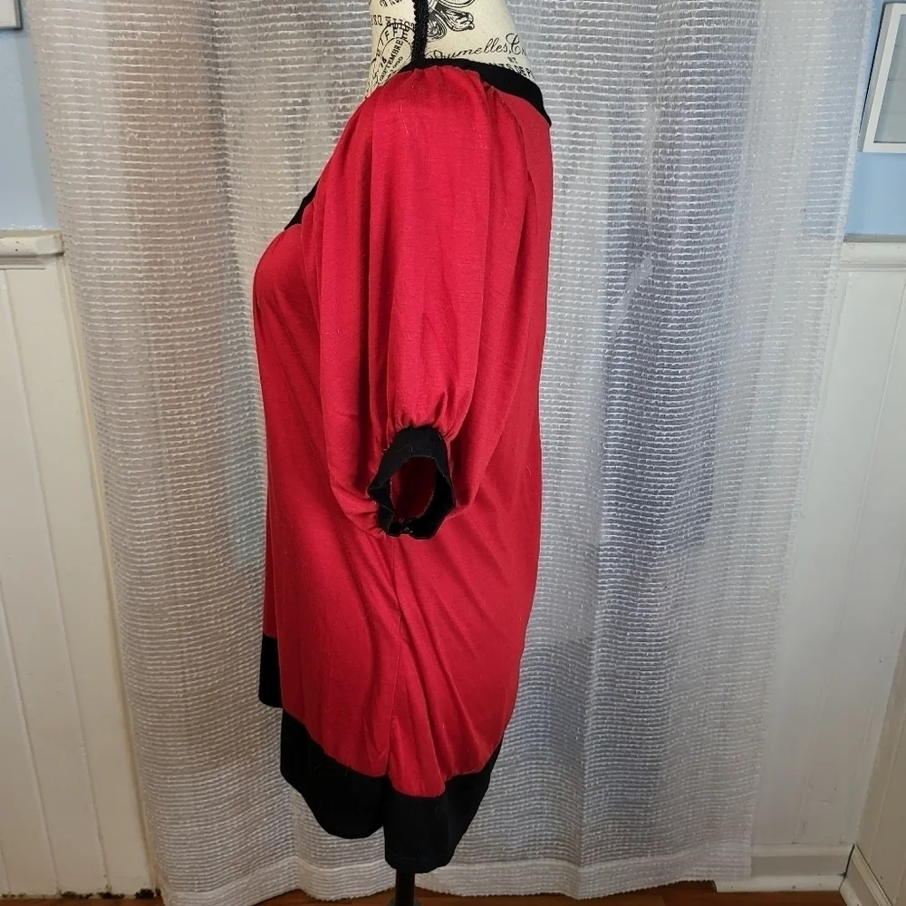 Rue21 Red and Black Blouse Large
